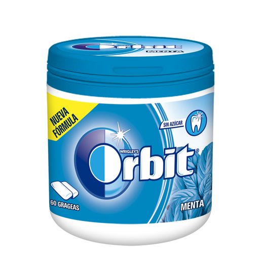 ORBIT chicle grageas sabor menta bote 84 gr