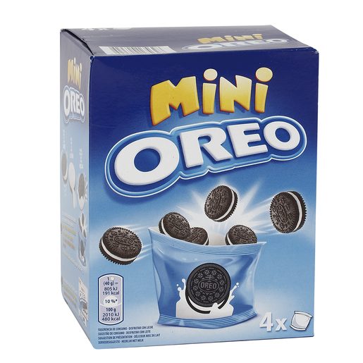 OREO mini galletas de chocolate rellenas de crema caja 160 gr