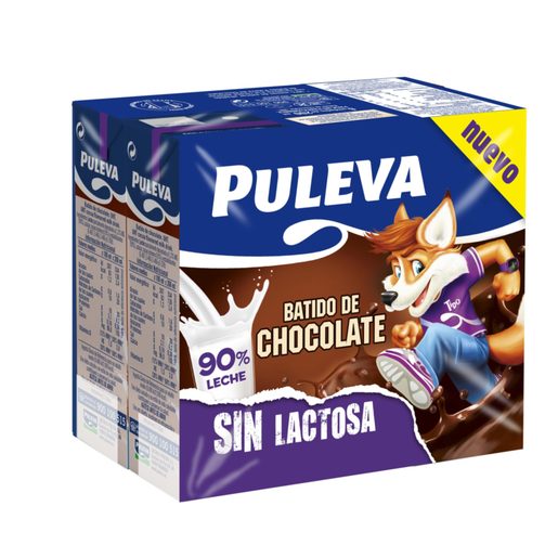PULEVA batido al cacao sin lactosa pack 6 unidades 200 ml